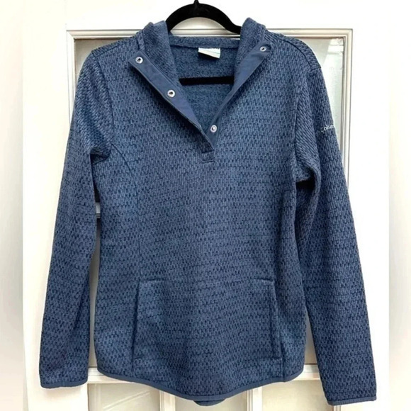 Columbia Blue Rosenblum Hooded Pullover Athletic Sweatshirt Women’s Size Medium - Picture 1 of 11